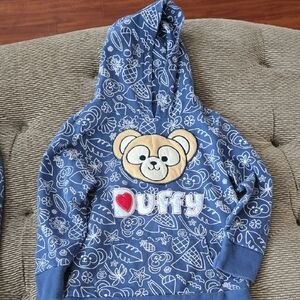 Disney Blue and Cream Duffy Bear Hoodie Sweatshirt
